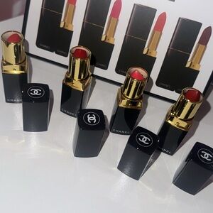 CHANEL Lipstick Collection - Vibrant Red and Deep Brown